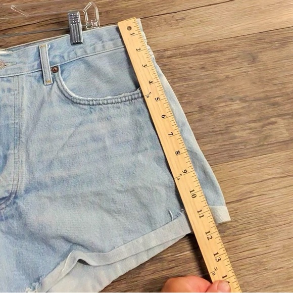 Agolde Light Wash Jean Shorts - Picture 5 of 8